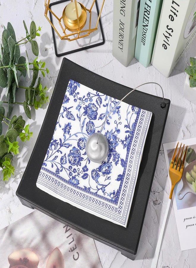 JarThenaAMCS مناديل غداء JarThenaAMCS زرقاء وبيضاء مزينة بنقوش زهور، 50 قطعة، ورقية للاستخدام مرة واحدة، بنمط زهور صيني، مناسبة للحلويات والوجبات الخفيفة، مثالية لحفلات عيد الحب، وحفلات الزفاف، وأعياد الميلاد، وبوفيهات الحفلات. - Image 4